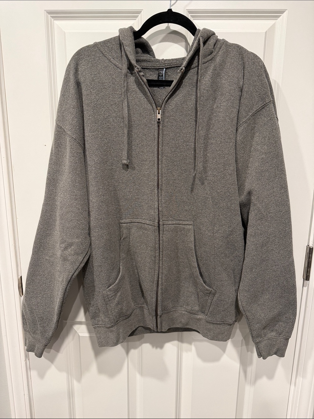 Women’s Gray Zip-Up Hoodie with Hood and Pockets